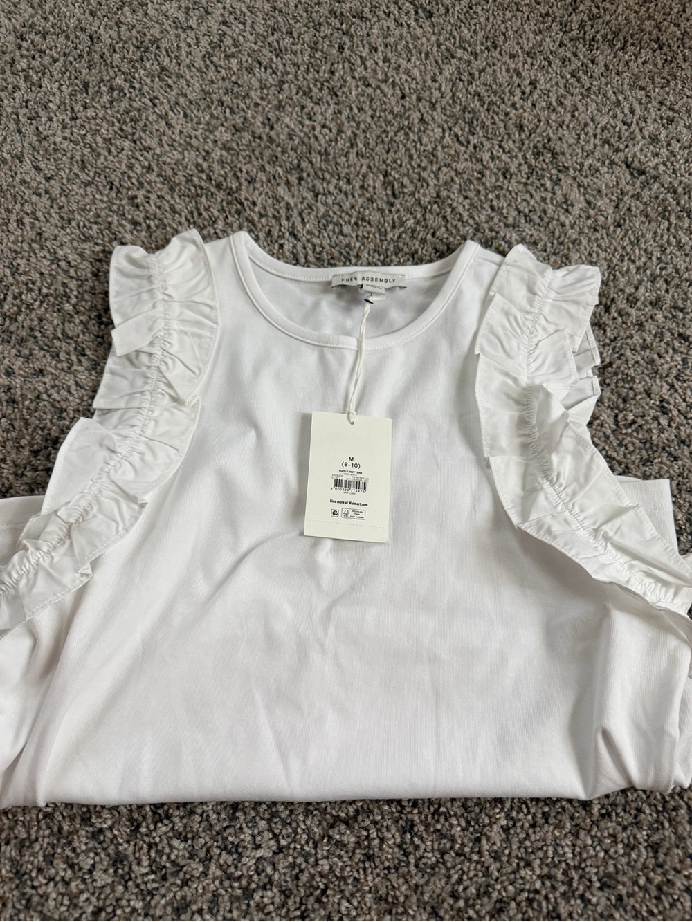 Ruffled Sleeve White Tank Top by Madewell
